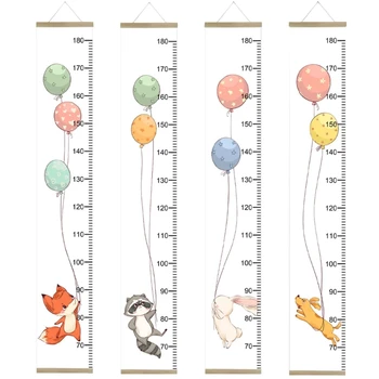 KX4B animacinių filmų gyvūnų augimo diagrama, puikus būdas stebėti vaiko ūgio pažangą