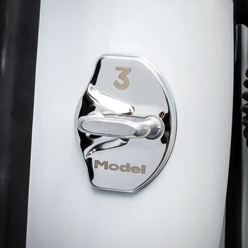 4vnt/komplektas Automobilio durų užrakto apsaugos dangtelis Tesla Model 3 2022 Model Y Antikorozinės apsaugos lipdukas Model Y 2023 Car Assessoires