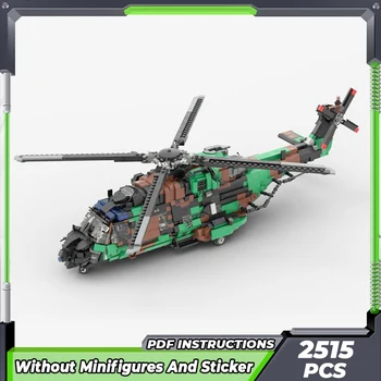 Moc statybinių kaladėlių modelis NH-90 Taktinio transporto sraigtasparnio technologija Modulinių blokų dovanos Žaislai vaikams 
