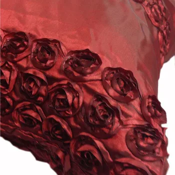 Raudonas dekoratyvinis kvadratinis rožių pagalvėlės užvalkalas,kvadratinis siuvinėjimo pagalvėlės užvalkalas sofai Automobilinė patalynė Mesti pagalvės užvalkalą Užvalkalas