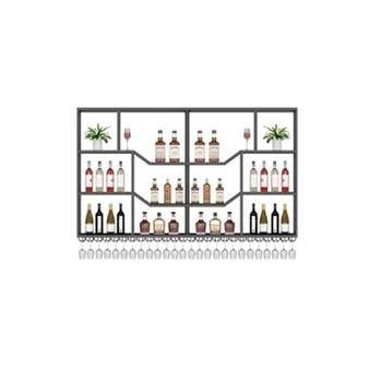 Komercinis saugojimas Vyno spintelės Rodomas pakabinamas modernus unikalus laikiklis Vyno stovas Modernus kokteilis Stojak Na Wino Baro baldai