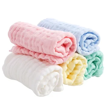 4pc/Lot Rankšluostis Baby Face Towel Baby Nosinė Baby Bath Cotton Burp Cloth Soft Absorbent 6-Layer