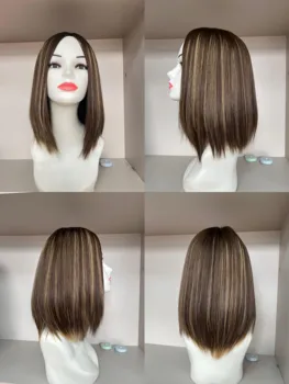 Košeriniai perukai Europietiški plaukai Tiesios natūralios spalvos TsingTaowigs Žmogaus plaukai Žydų perukas Nėrinių viršus moterims Nemokamas pristatymas