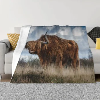 Aukštaitijos galvijų karvės antklodės užvalkalas Vilnos laukinė gyvūnija Šiltas mesti antklodę lovos kilimėliui