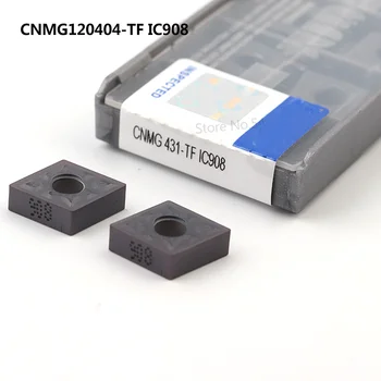 10PCS CNMG120404 CNMG120408 TF IC907 IC908 100% originalus karbido įdėklas Išoriniai tekinimo įrankiai Tekinimo staklės Įrankio tekinimo įdėklas