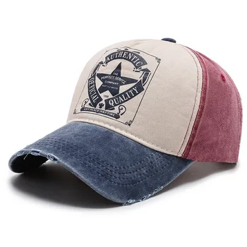 Penkių žvaigždučių senovinė beisbolo kepuraitė Trucker skrybėlė Skalbtos įvairiaspalvės medvilninės kepurės Hip Hop kepurės Reguliuojamos vyrams ir moterims