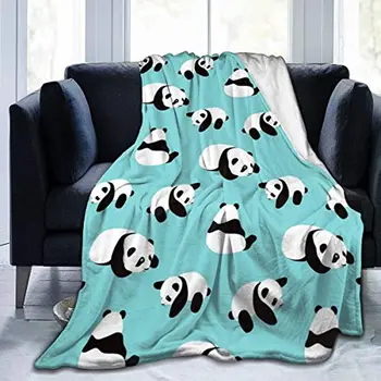 SaltaStore Miela panda Flanelė Vilnos lovos antklodė Mesti antklodę Lengvas pliušinis miegamasis Kambariai Minkšta jauki viso sezono patalynė