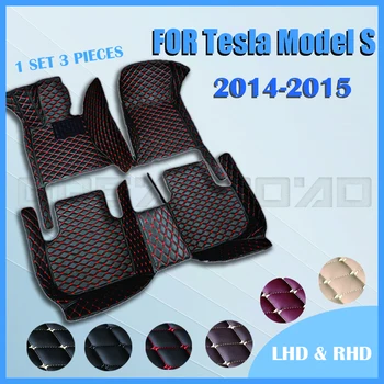 Automobilių grindų kilimėliai Tesla MODEL S 2014 2015 Custom auto foot Pads auto carpet cover