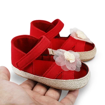 0-18M Naujagimio mažylio batai Princesės mergaitės lovelės batai Gėlė Medvilninis padas Pirmoji vaikštynė Neslidūs laisvalaikio butai Vaikščiojimo sportbačiai