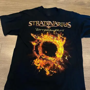 Vtg Stratovarius Band Dovana gerbėjams Medvilniniai juodi pilno dydžio Unisex marškinėliai KK515