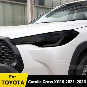 skirta TOYOTA Corolla Cross XG10 2021–2023 m. automobilio priekinis žibintas Juoda TPU apsauginė plėvelė Priekinė šviesa Atspalvis keičia spalvą Lipduko priedas