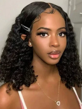 Wear And Go Deep Wave Bob Wigs Human Hair Curly Glueless Wig Ready To Go Short Bob Lace Frontal Wig 13x4 Water Wave Frontal Wigs