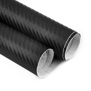 Anglies pluošto automobilinės plėvelės lipduko folija Matt Black Roll 3D Wrap 50x200cm Naujausia nauja dalis Nešiojami pakaitalai