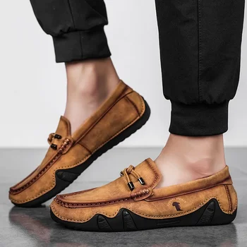 Nauja mados kokybė Zomšos vyrų pavasaris Išskirtinis vyrų loaferių batai Patogus vakarėlis Laisvalaikio vyrų butai Neslystantys nešiojami batai