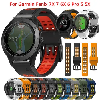 22mm 26mm silikoninė laikrodžio juosta, skirta Garmin Fenix 7 7X Pro 6X 6Pro 3HR 935 945 Watchband greito atleidimo Fenix 5X išmaniųjų laikrodžių juosta
