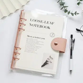 Notebook Transparent Planner Notebook 2023 Calendar Set Sleek Portable Journal Book for Students with Pvc Loose-leaf Shell A5 A6