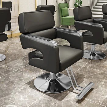 Makiažas Moderni kirpėjo kėdė Paprastumas Plaukai Reguliuojamas grožis Kirpyklos kėdės Salono kėdės Sillas Chaise Cadeira Baldai HD50LF