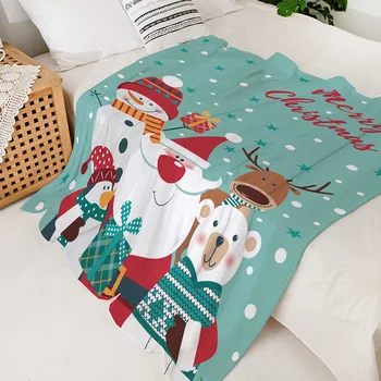 Navidad Kalėdų flanelinė antklodė animacinis filmas Minkštos mėtomos antklodės Dovana vaikams Suaugusiems Miegamojo lovos Sofa Antklodė Namų dekoras