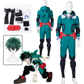 Anime My Hero Academia Cosplay Midoriya Izuku Deku Battle Cosplay kostiumo perukas Helovino karnavalo kostiumas Unisex uniformų rinkiniui