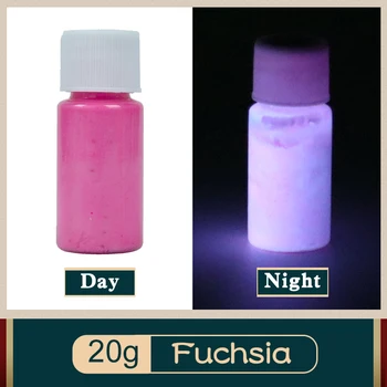 20g Fuksija Švytėjimas tamsoje Fluorescenciniai dažai vakarėliui Nagų dekoravimo meno reikmenys Fosforo pigmentas