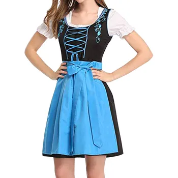 Ponia vokietė Oktoberfest kostiumas Bavarijos nacionalinė tradicinė apranga Cosplay Karnavalas Helovinas Puošni vakarėlio suknelė