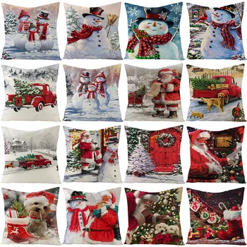 Pritaikomi kalėdiniai pagalvių užvalkalai Automobilinės sofos pagalvėlės rinkinys Namų dekoravimas 