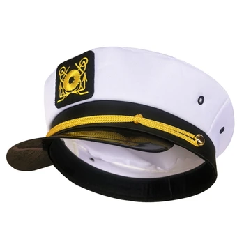 Jachtos kapitono skrybėlė Karinio jūrų laivyno jūrų skrybėlė Reguliuojamas kapitono kostiumas Vyrai Valties karinio jūrų laivyno kepurė suaugusiems vaikams Vyrai Moterys