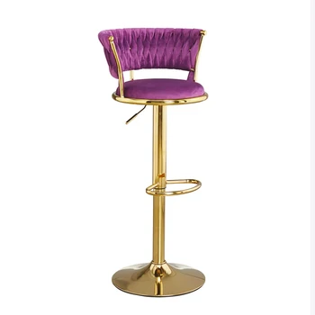 High Back Auksinio baro kėdės keltuvas Pasukamas Sustiprinti modernų prekystalį Valgomojo kėdė Lounge Nordic Sillas Para Bar Namų apyvokos prekės