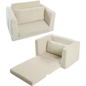 MeMoreCool Kids Sofa išlankstoma, išverčiama vaikiška sofos kėdė, sulankstoma kušetė mažyliams mergaitėms berniukams, vaikiška konvertuojama sofa