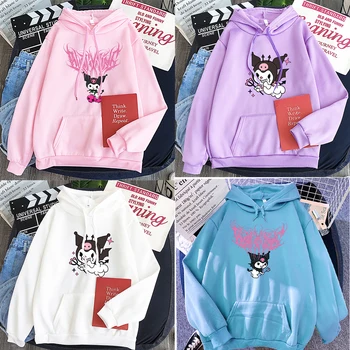 Anime Sanrioed Kuromi Jk Girl Uniform Hoodies Jacket Student Cartoon Oversize Sweater Women Man Sweatshirts Fashion Casual Tops
