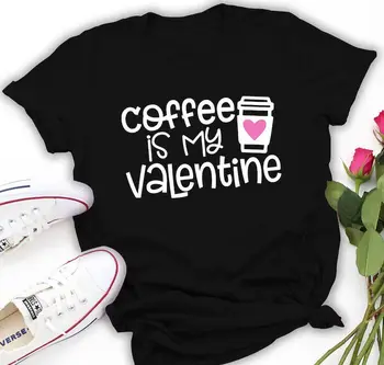 Kava yra mano Valentino marškiniai, Kavos mėgėjų marškiniai, Juokingi Valentino marškiniai, Vale ilgomis rankovėmis
