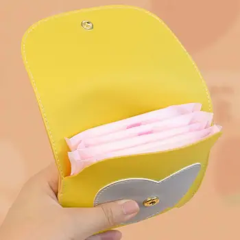 Love Heart Travel For Female PU Leather Higieninių servetėlių laikymo krepšys Sundries Storage Bag Cartoon Makeup Bag Korėjos monetų piniginė