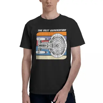 The Next Generation Retro Stars Treker Tshirt 100% medvilnės viršūnėlės vyrams Klasikiniai vintažiniai juokingi marškinėliai Unisex trišakiai