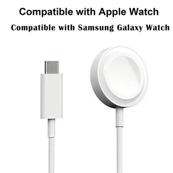 Watch Cable belaidis įkroviklis, skirtas Apple Watch 9 8 7 6 5 4 Samsung Galaxy Watch kabeliui Greito įkrovimo stotelės įkrovimo laidas