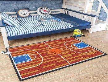 NBA serija Flaneliniai grindų kilimėliai Rūdžių krepšinio komandos logotipas Žemėlapis Kilimas neslystantis berniukams Mergaitės Vaikų miegamojo namų dekoravimas
