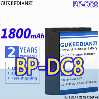 Didelės talpos GUKEEDIANZI baterija BP-DC8 BPDC8 1800mAh skirta LEICA X Vario X1 X2 Typ113 X-U/X-E Typ102 Typ107 kamerai