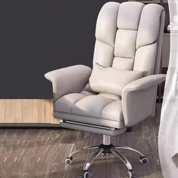 Prabangi nešiojama biuro kėdė Ergonomiška nugaros pagalvėlė Patogi kojų atrama Biuro kėdės Ratai Mobile Sillas de Oficina baldai