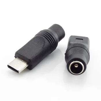 nuolatinės srovės maitinimo adapterio keitiklis C tipo USB vyriškas į 5.5x2.1mm lizdo lizdo jungtis nešiojamam nešiojamajam kompiuteriui