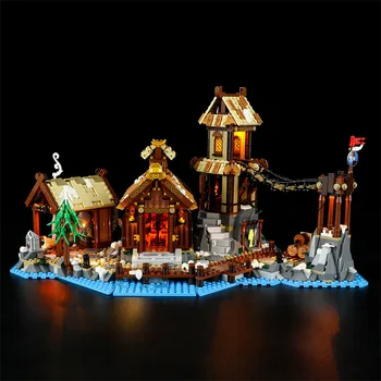IN STOCK LED Light Kit, skirtas 21343 Viking Village statybinių blokų rinkiniui (modelis neįpjautas) žaislų vaikams dovanai