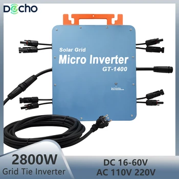 2800W Mikro saulės kolektoriaus saulės inverteris Pure Sine Wave Home Inverter MPPT on Grid Tie Inversor Ip66 For 110V 220V AC WIFI-TUTA