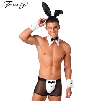 Mens Halloween Bunny Cosplay kostiumas 
