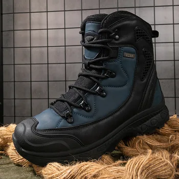 Lauke neperšlampami vyriški kariniai batai Žygio taktiniai batai Vyrai Specialiųjų pajėgų laipiojimo dykumoje batai Kulkšnies batai Vyriški darbo batai