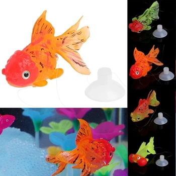Švytėjimas tamsiame dirbtiniame akvariume Auksinės žuvelės ornamentas Žuvų bakas Medūzos sodo ornamentui Žuvų bako dekoravimas