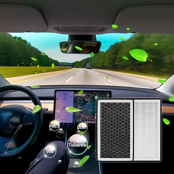 Automobilio oro filtras HEPA skirtas Tesla Model 3 Y Priedai Aktyvuota anglis Oro kondicionierius Keitimas Salono oro filtrai Automatinis interjeras