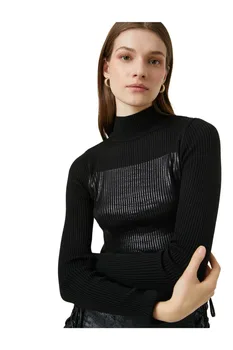 Koton moteriškas dryžuotas ilgomis rankovėmis taisyklingas megztinis