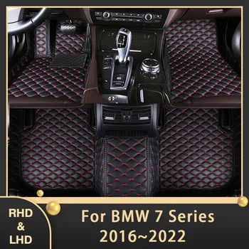 Automobiliniai grindų kilimėliai BMW 7 serijos G11 G12 2016 ~ 2022 Custom Auto Foot Pads Odiniai kilimų salono aksesuarai