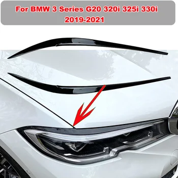 Akių vokai Priekinio žibinto antakių dangtelio lipduko apdaila BMW 3 serijos G20 320i 325i 330i 2019 2020 2021 2VNT/SETCar priedai