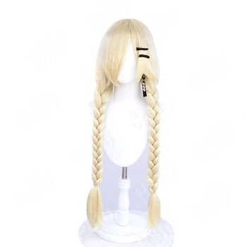 Game Azur Lane owari Cosplay Wig Golden Double Braided Long Hair anime cosplay Wig Game cosplay wig