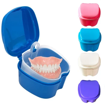 Nešiojami plastikiniai dėklai Protezų dėžutė Burnos ertmės valymas Protezų laikymo dėklas Mini dantų valymo sanitarinė nusausinama daiktadėžė