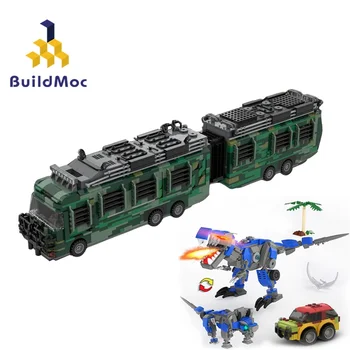 MOC Juros periodo serija Turistinių automobilių parkas RV traukinio statybinių blokų rinkinys Mobilios LAB transporto priemonės kaladėlės Žaislas vaikams Vaikų Kalėdų dovanos